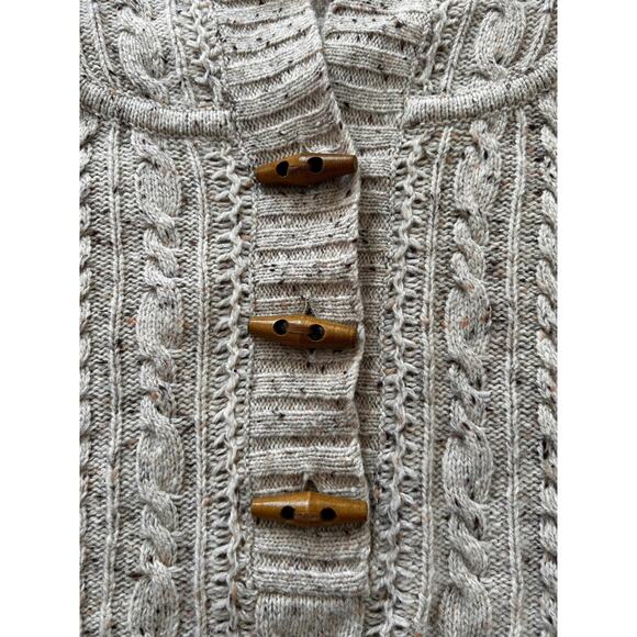 Eddie Bauer Women’s Wool & Cashmere Blend Hooded Cable Knit Fisherman Sweater XL - Picture 2 of 13